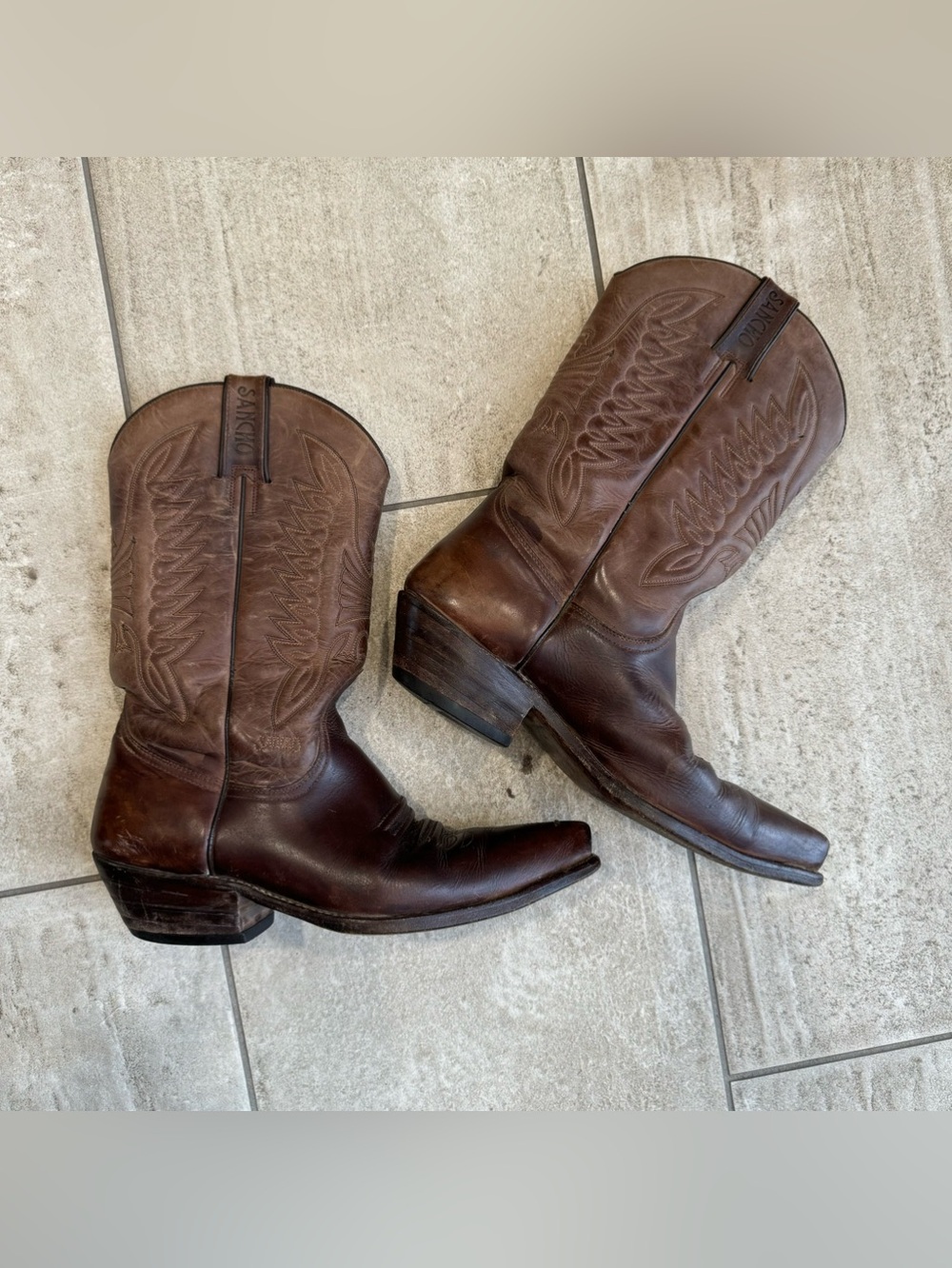 Sancho Abarca 5559 Denver Cowboy Boots Brown Leather Spain Size 41 / US Men's 8